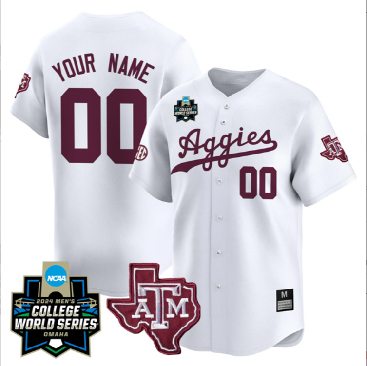 Custom Texas A&M Jersey World Series Stitched Baseball - Image 3