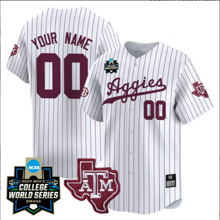 Custom Texas A&M Jersey World Series Stitched Baseball - Image 2