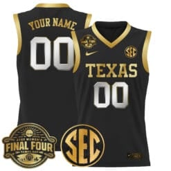 Custom Texas Longhorns Jersey 2025 Sec Final Four Patch Stitched Basketball