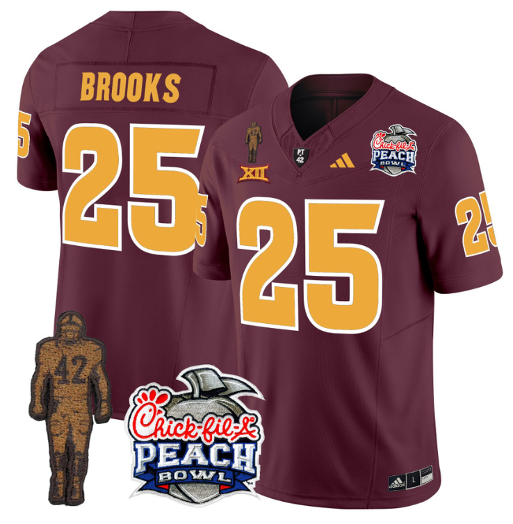 DeCarlos Brooks Jersey #25 Arizona State Peach Bowl Patch Football V2 Stitched Football - Image 6