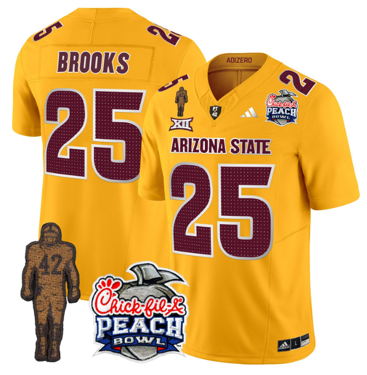 DeCarlos Brooks Jersey #25 Arizona State Peach Bowl Patch Football V2 Stitched Football - Image 2