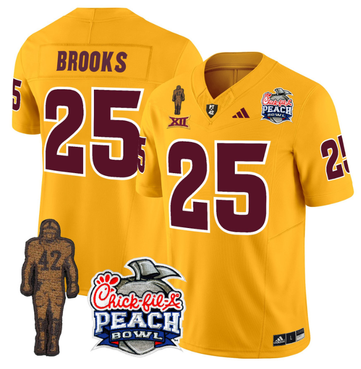 DeCarlos Brooks Jersey #25 Arizona State Peach Bowl Patch Football V2 Stitched Football - Image 8