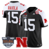 Dylan Raiola Jersey #15 Nebraska Cornhuskers 2025 Pinstripe Bowl Patch Stitched Football