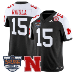Dylan Raiola Jersey #15 Nebraska Cornhuskers 2025 Pinstripe Bowl Patch Stitched Football