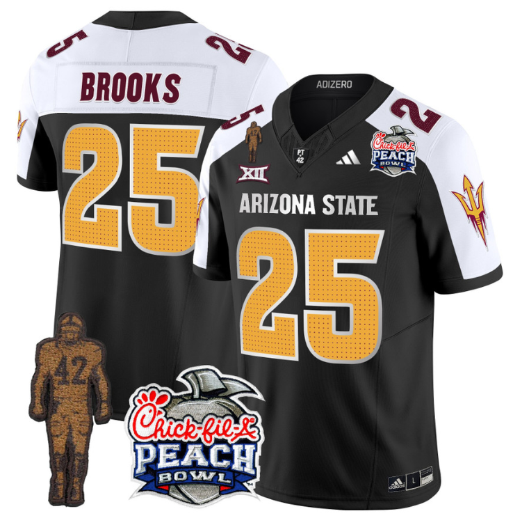 DeCarlos Brooks Jersey #25 Arizona State Peach Bowl Patch Football V2 Stitched Football