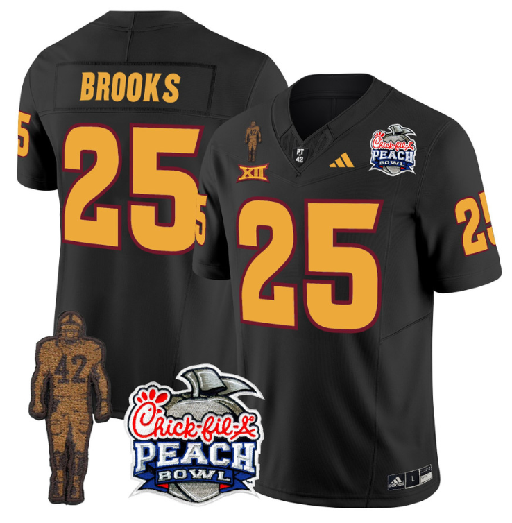 DeCarlos Brooks Jersey #25 Arizona State Peach Bowl Patch Football V2 Stitched Football - Image 9