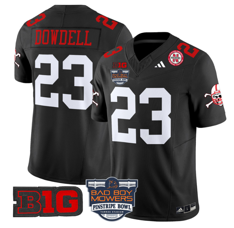 Dante Dowdell Jersey #23 Nebraska Cornhuskers 2025 Pinstripe Bowl Patch Stitched Football - Image 3