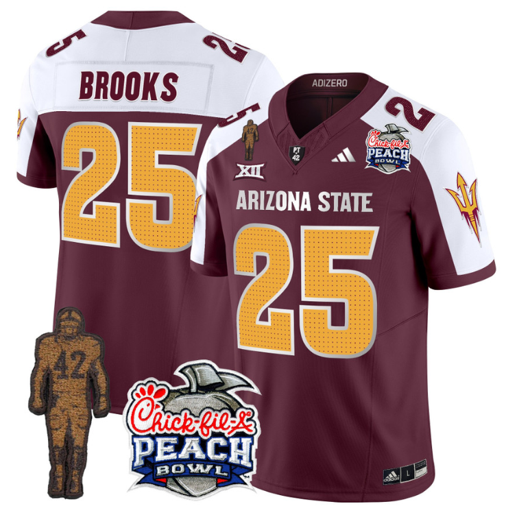 DeCarlos Brooks Jersey #25 Arizona State Peach Bowl Patch Football V2 Stitched Football - Image 12