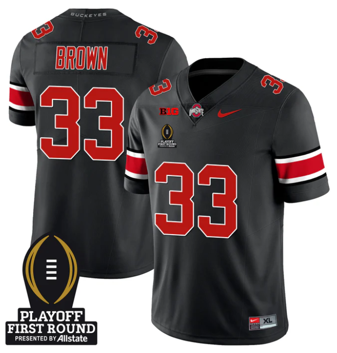 Devin Brown Jersey #33 Ohio State Buckeyes Playoff First Round Patch Stitched Football - Image 5