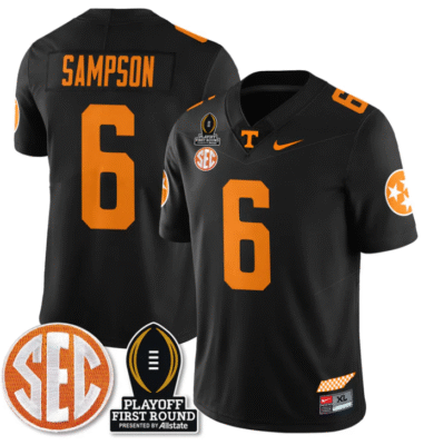 Dylan Sampson Jersey #6 Tennessee Vols Playoff First Round Patch Football Stitched
