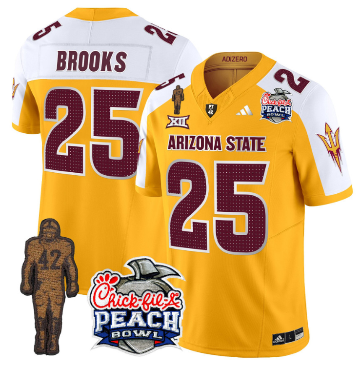 DeCarlos Brooks Jersey #25 Arizona State Peach Bowl Patch Football V2 Stitched Football - Image 3