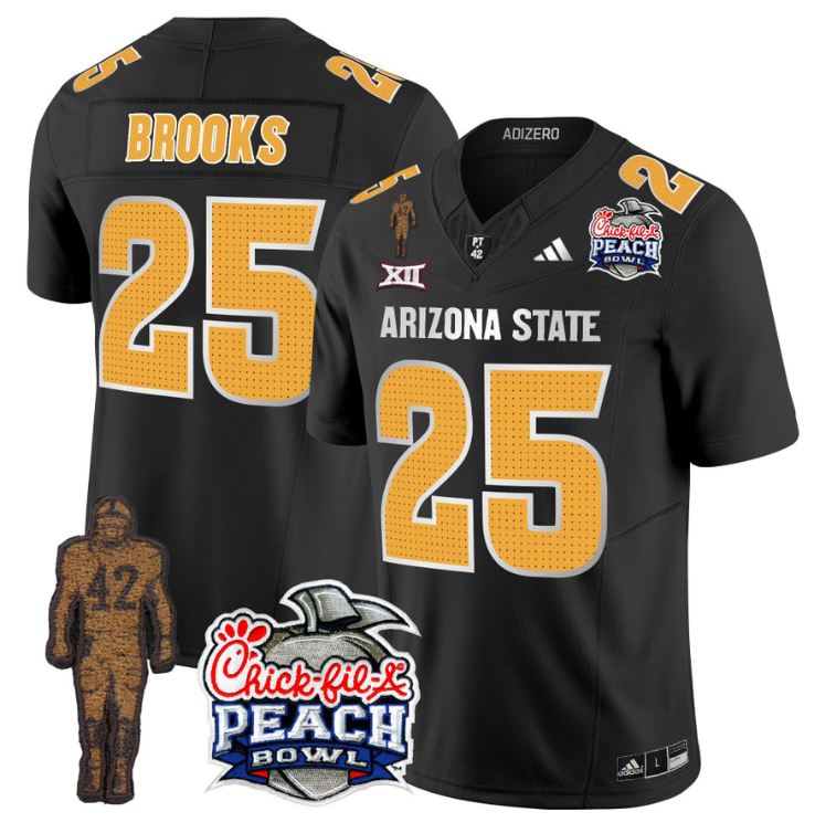 DeCarlos Brooks Jersey #25 Arizona State Peach Bowl Patch Football V2 Stitched Football - Image 4