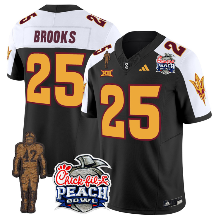 DeCarlos Brooks Jersey #25 Arizona State Peach Bowl Patch Football V2 Stitched Football - Image 10