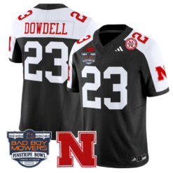 Dante Dowdell Jersey #23 Nebraska Cornhuskers 2025 Pinstripe Bowl Patch Stitched Football