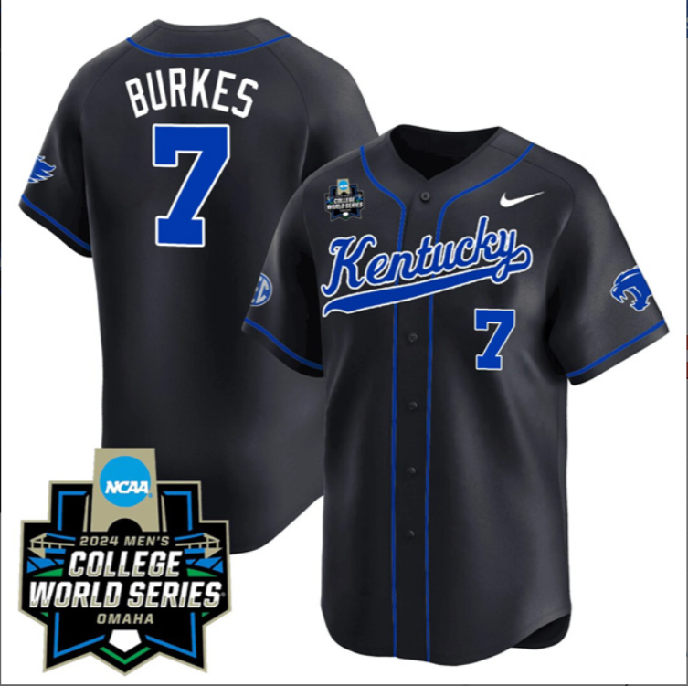 Devin Burkes Jersey #7 Kentucky Wildcats World Series Alternate Stitched Baseball - Image 5