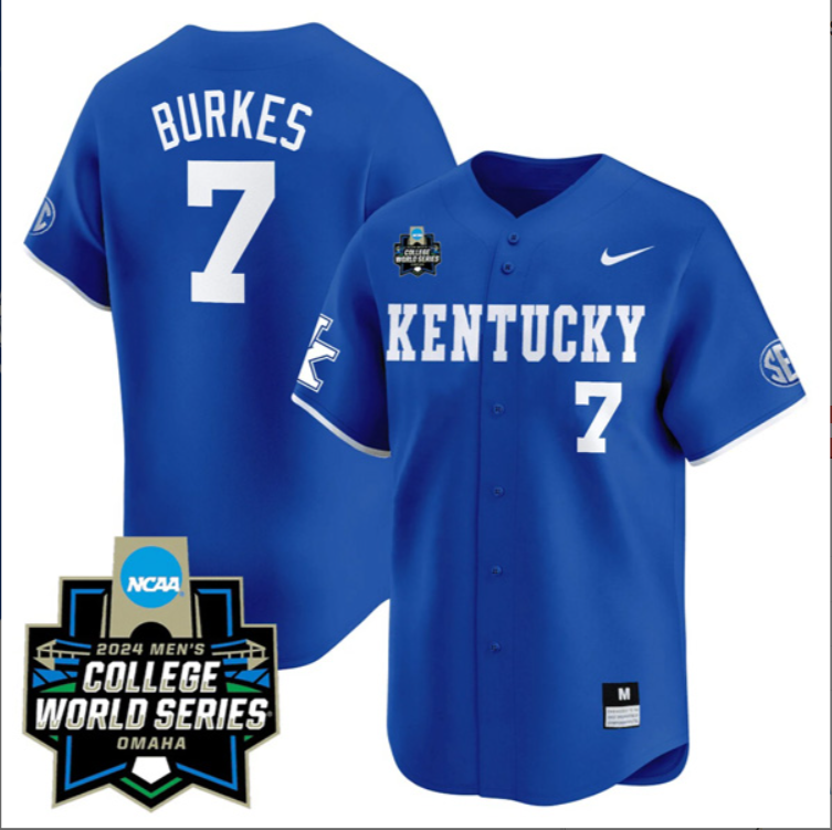 Devin Burkes Jersey #7 Kentucky Wildcats World Series Alternate Stitched Baseball - Image 4