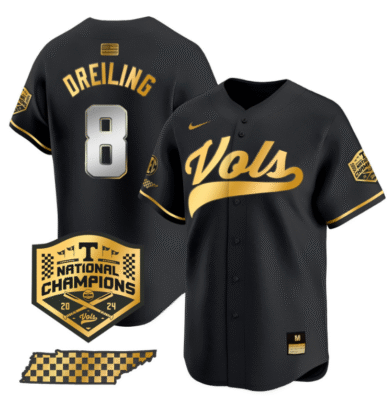 Dylan Dreiling Jersey #8 Tennessee Vols 2024 Champions Stitched Baseball