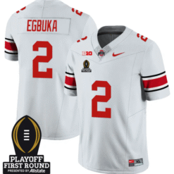 Alternative view of Emeka Egbuka Jersey #2 Ohio State Buckeyes Playoff First Round Patch Stitched Football