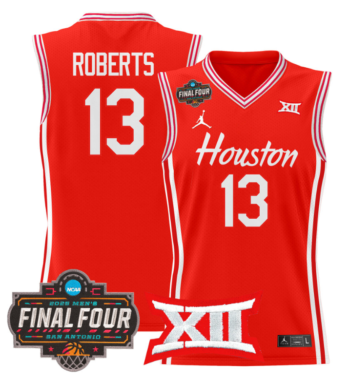 JWan Roberts Jersey #13 Houston Cougars 2025 Final Four Patch Stitched Basketball - Image 4