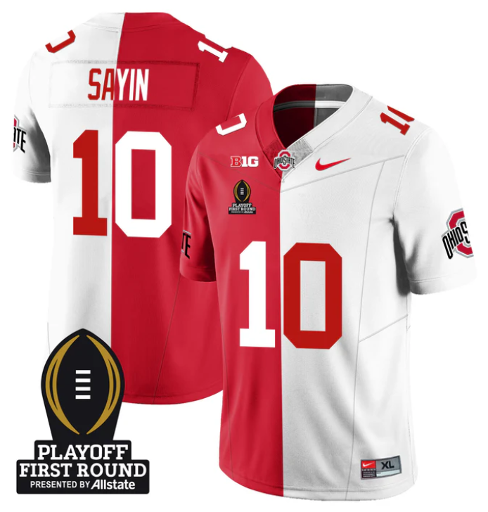 Julian Sayin Jersey #10 Ohio State Buckeyes Playoff First Round Patch Stitched Football - Image 5