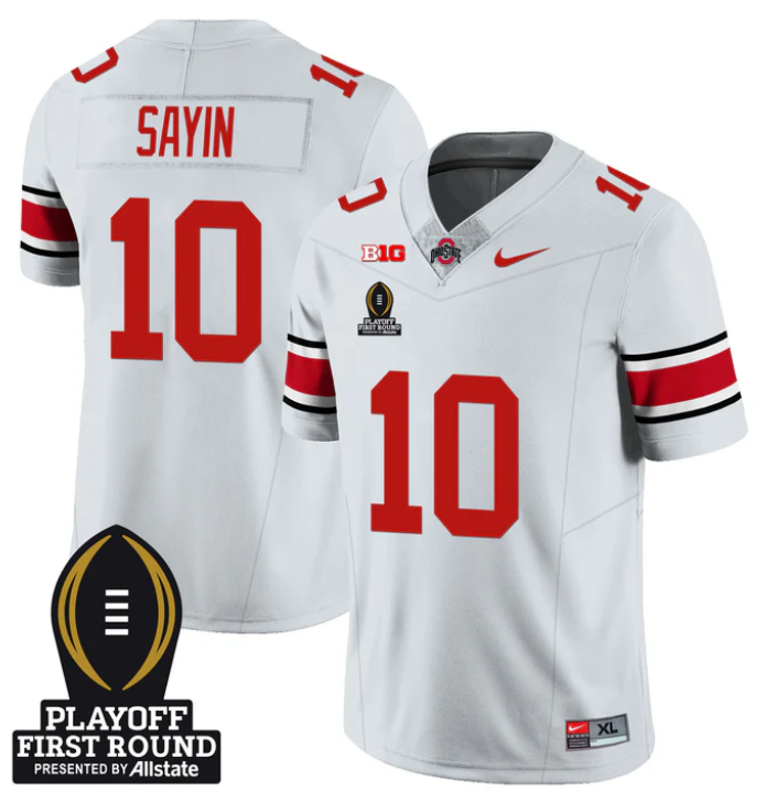 Julian Sayin Jersey #10 Ohio State Buckeyes Playoff First Round Patch Stitched Football - Image 4