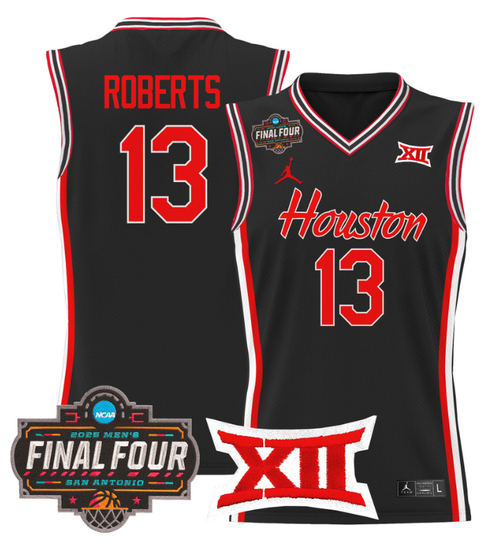 JWan Roberts Jersey #13 Houston Cougars 2025 Final Four Patch Stitched Basketball - Image 6