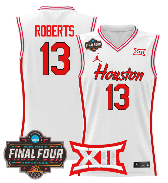 JWan Roberts Jersey #13 Houston Cougars 2025 Final Four Patch Stitched Basketball - Image 3