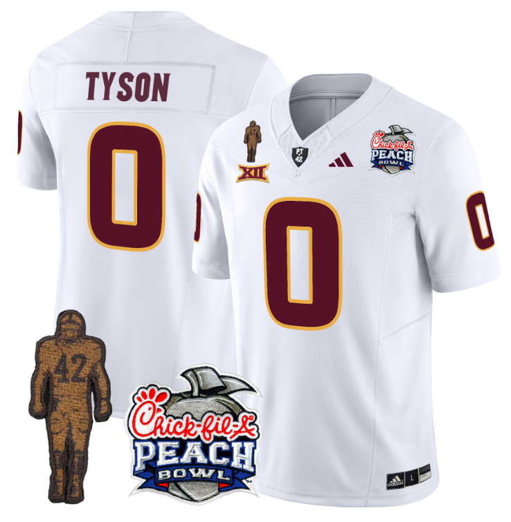 Jordyn Tyson Jersey #0 Arizona State Peach Bowl Patch V2 Stitched Football - Image 6