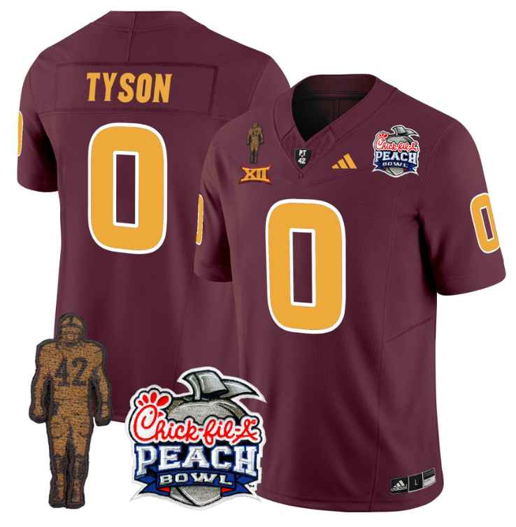 Jordyn Tyson Jersey #0 Arizona State Peach Bowl Patch V2 Stitched Football - Image 7