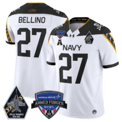 Alternative view of Joe Bellino Jersey #27 Navy Midshipmen 2025 Armed Forces Bowl Patch Stitched Football