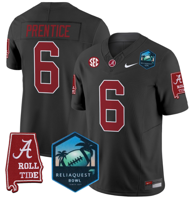 Kobe Prentice Jersey #6 Alabama Crimson Tide 2025 ReliaQuest Bowl Stitched Football - Image 6