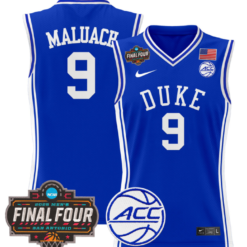 Alternative view of Khaman Maluach Jersey #9 Duke Blue Devils 2025 Final Four Patch Stitched Basketball
