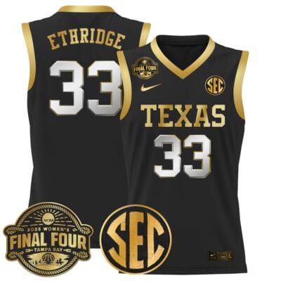 Kamie Ethridge Jersey #33 Texas Longhorns 2025 Sec Final Four Patch Stitched Basketball