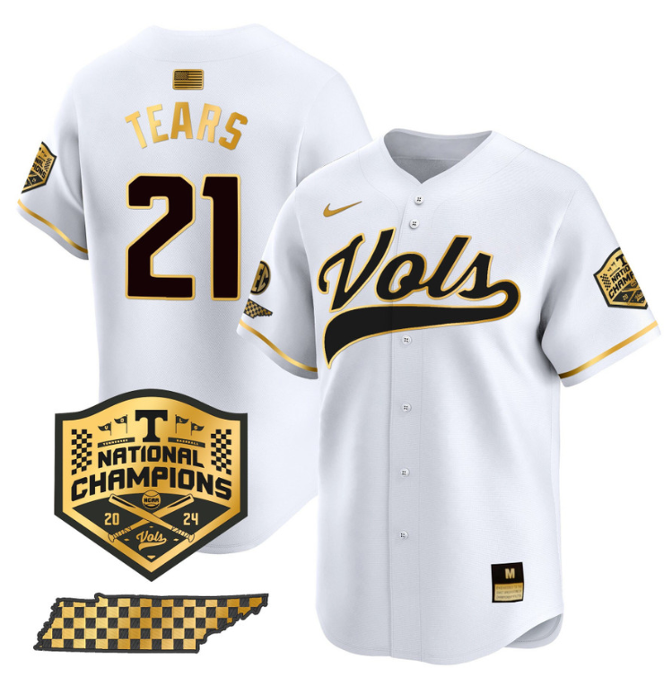 Kavares Tears Jersey #21 Tennessee Vols 2024 Champions Stitched Baseball - Image 2