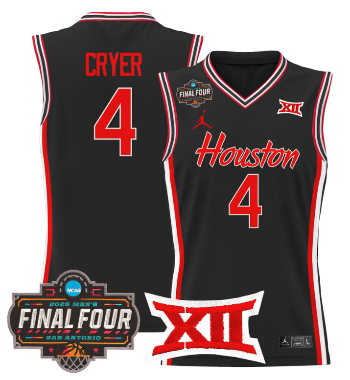 LJ Cryer Jersey #4 Houston Cougars 2025 Final Four Patch Stitched Basketball - Image 6