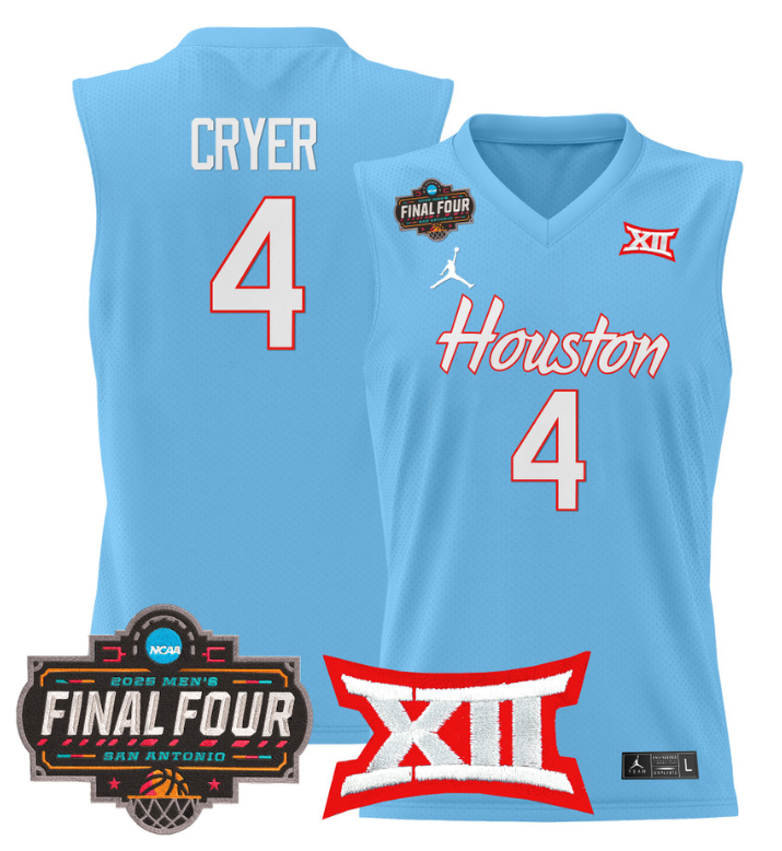 LJ Cryer Jersey #4 Houston Cougars 2025 Final Four Patch Stitched Basketball - Image 5