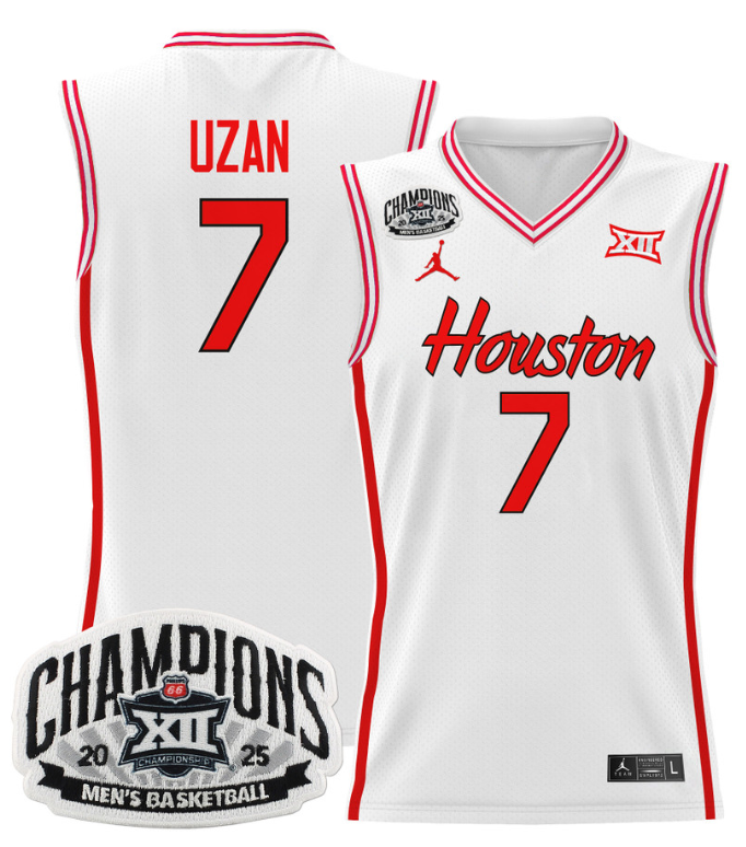 Milos Uzan Jersey #7 Houston Cougar 2025 Big 12 Champions Basketball - Image 3