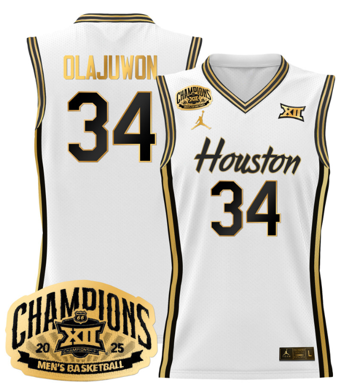Hakeem Olajuwon Jersey #34 Houston Cougar 2025 Big 12 Champions Basketball - Image 3