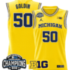 Vladislav Goldin Jersey #50 Michigan Wolverines 2025 Big Ten Champions Basketbal