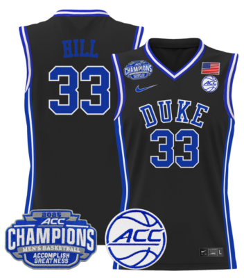 Grant Hill Jersey #33 Duke Blue Devils 2025 ACC Champions Stitched Basketball