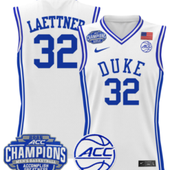Alternative view of Christian Laettner Jersey #32 Duke Blue Devils 2025 ACC Champions Basketball