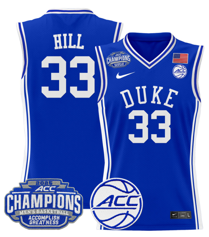 Grant Hill Jersey #33 Duke Blue Devils 2025 ACC Champions Stitched Basketball - Image 2