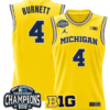 Nimari Burnett Jersey #4 Michigan Wolverines 2025 Big Ten Champions Basketball