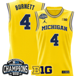 Nimari Burnett Jersey #4 Michigan Wolverines 2025 Big Ten Champions Basketball