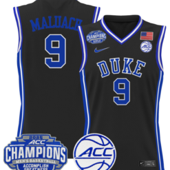 Khaman Maluach Jersey #9 Duke Blue Devils 2025 ACC Champions Stitched Basketball