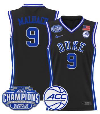 Khaman Maluach Jersey #9 Duke Blue Devils 2025 ACC Champions Stitched Basketball