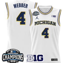 Alternative view of Chris Webber Jersey #4 Michigan Wolverines 2025 Big Ten Champions Basketball