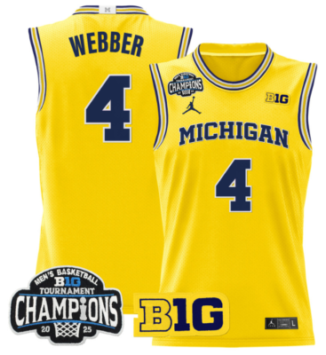 Chris Webber Jersey #4 Michigan Wolverines 2025 Big Ten Champions Basketball