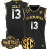 Miles Kelly Jersey #13 Auburn Tigers 2025 Final Four Patch Stitched Basketball