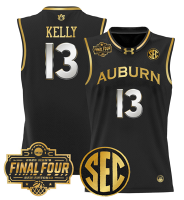 Miles Kelly Jersey #13 Auburn Tigers 2025 Final Four Patch Stitched Basketball
